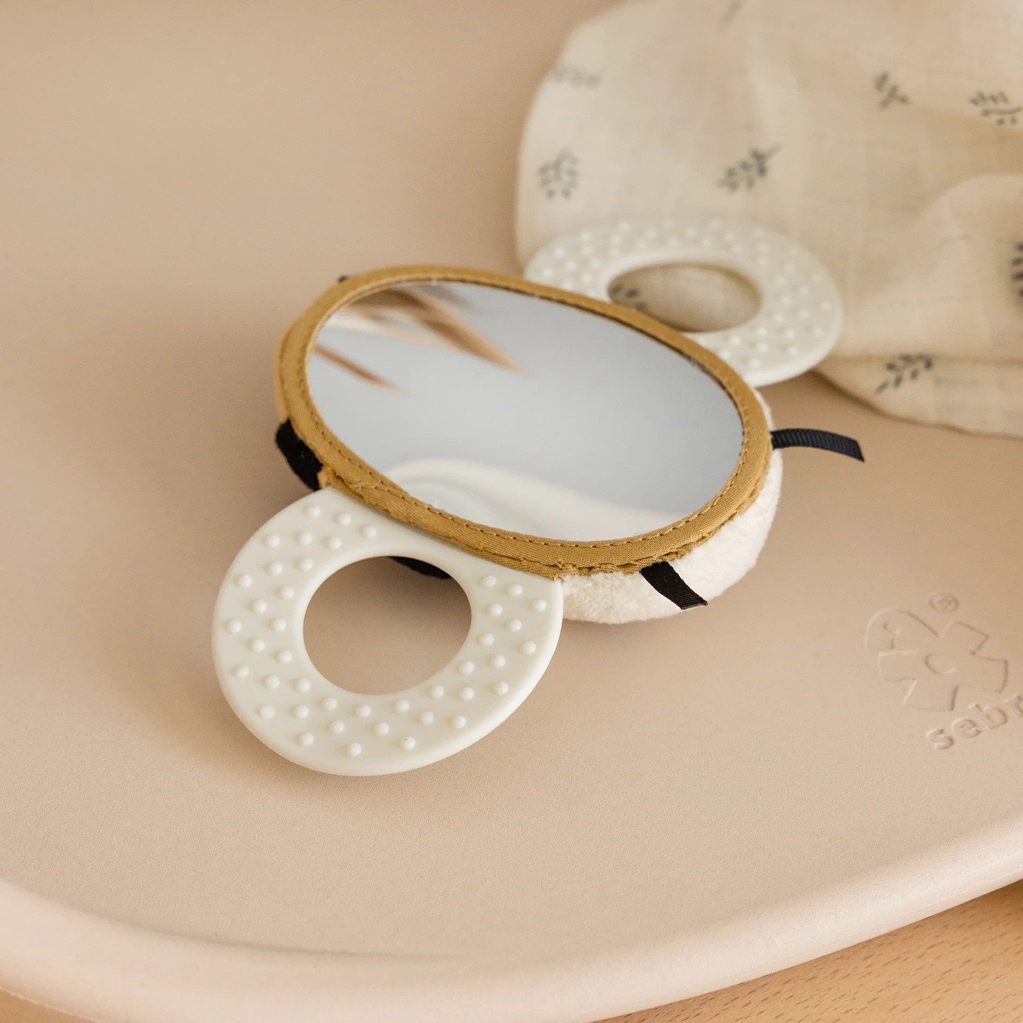 Aktivitetsrangle med spejl, Bien Billy - Sebra Play - Gul - Image 4