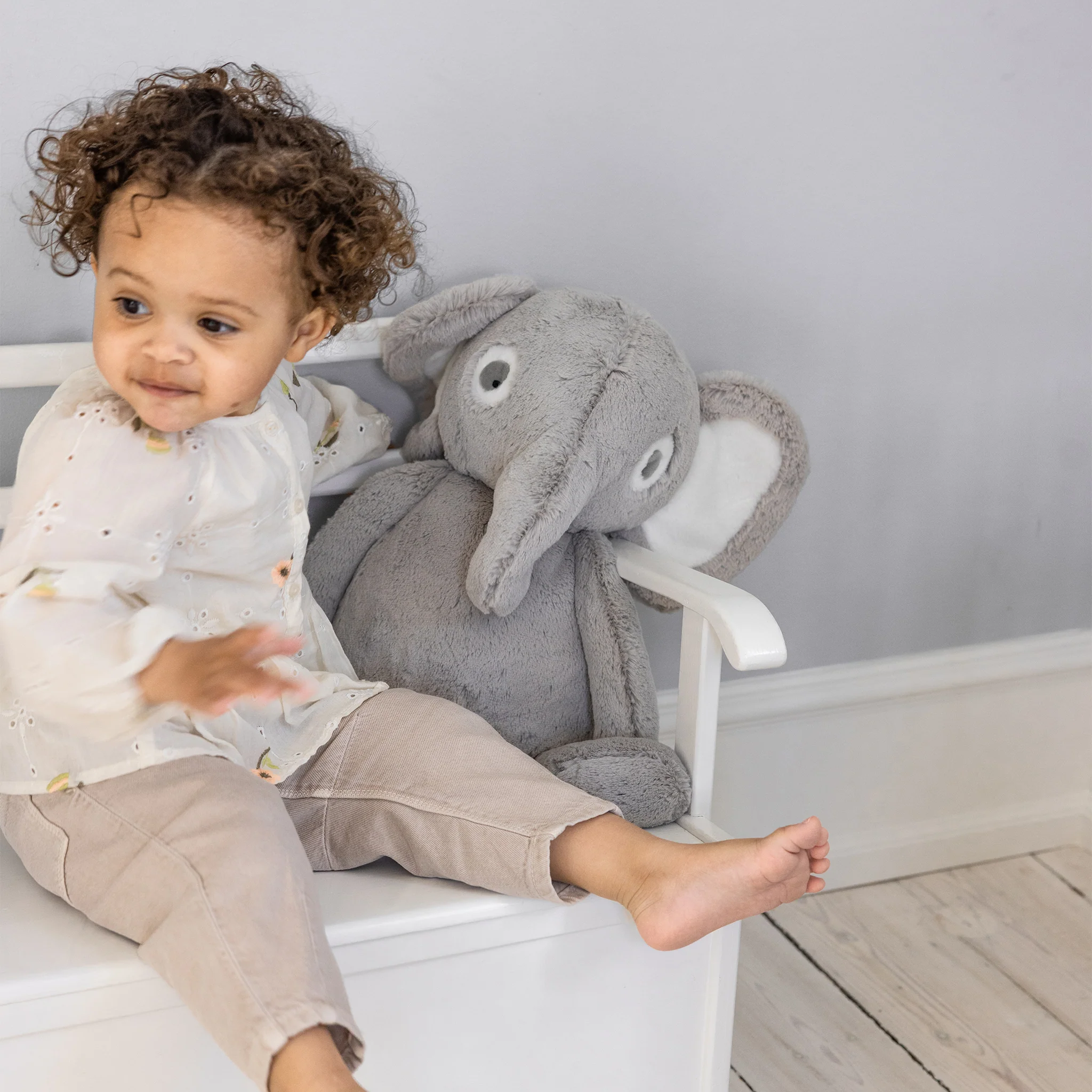 Bamse, Elefanten Finley 38 cm - Sebra Play - Grey - Image 3