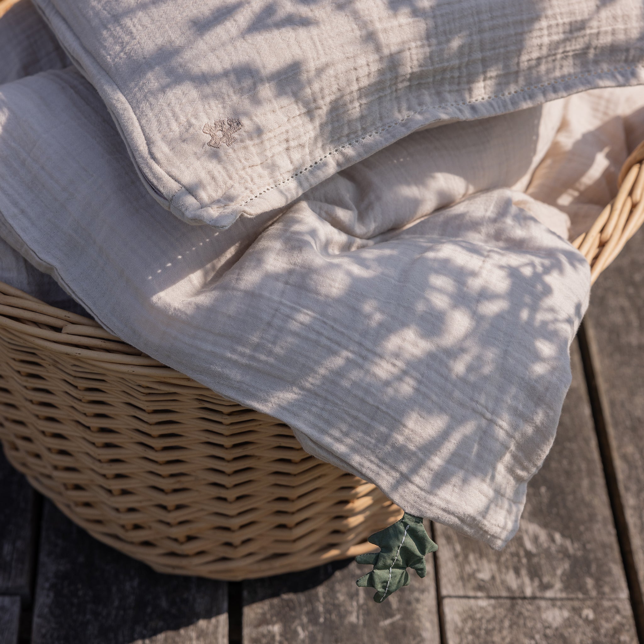 Musselin Junior Sengetøj (DK mål) - Sebra Sleep - Seabreeze beige - Image 5