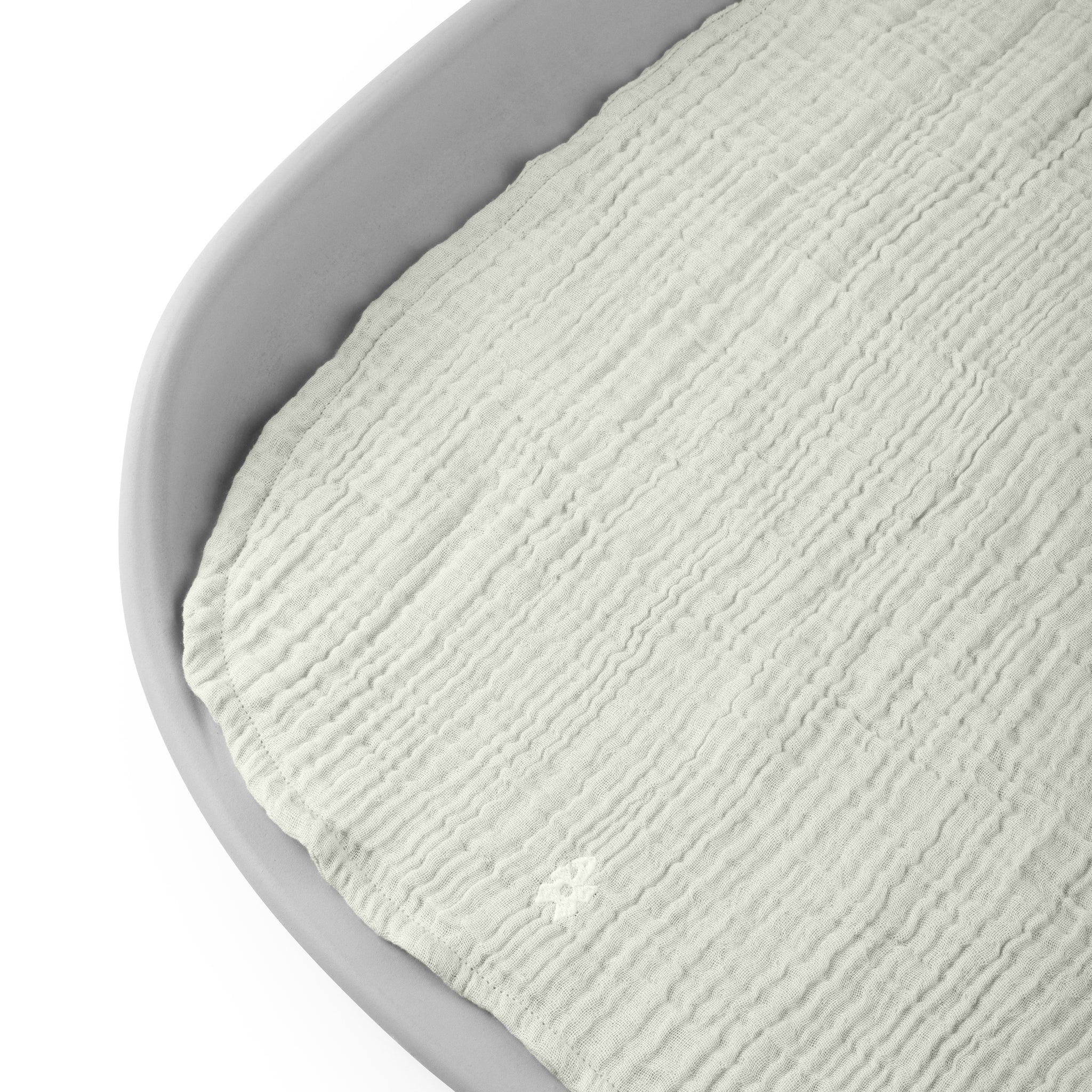 Musselin Pusleunderlag 2 stk. - Sebra Care - Mist green - Image 4