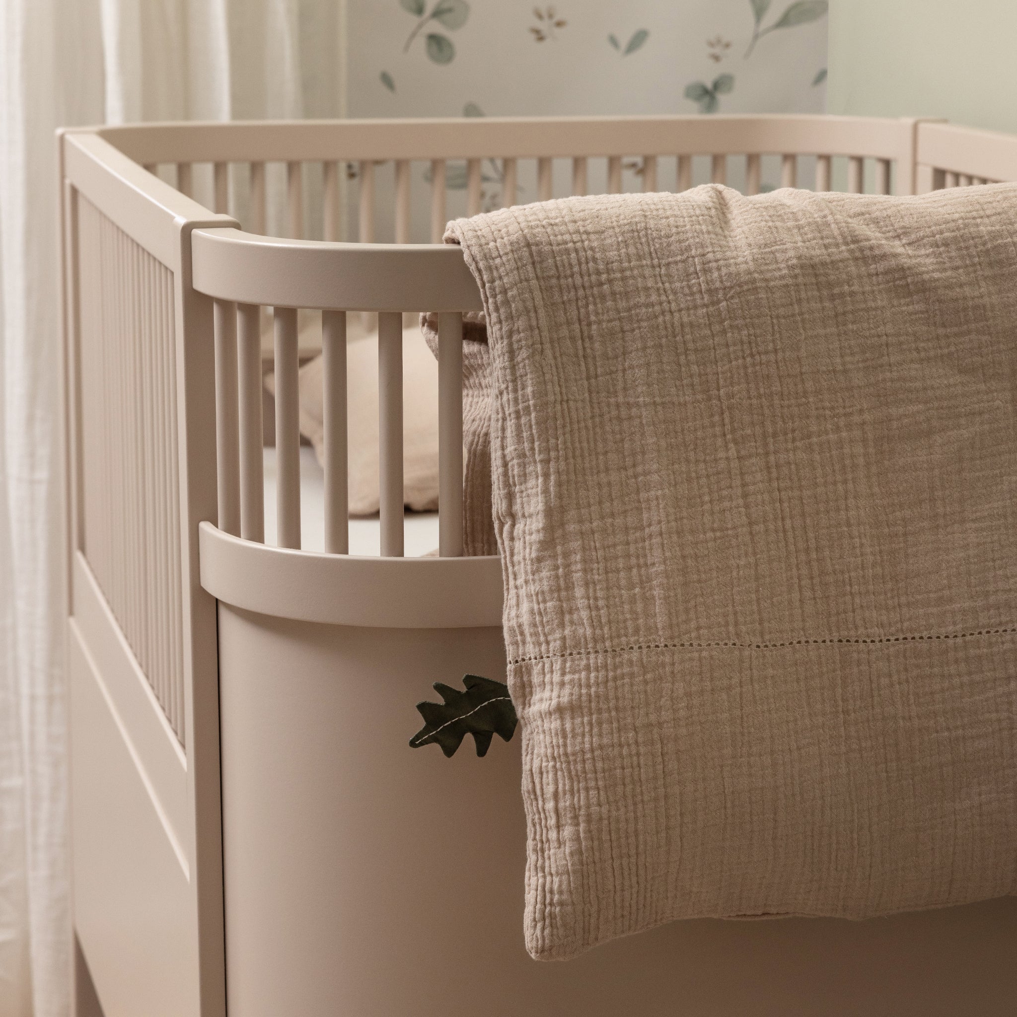 Musselin Sengetøj, baby - Sebra Sleep - Seabreeze beige - Image 6