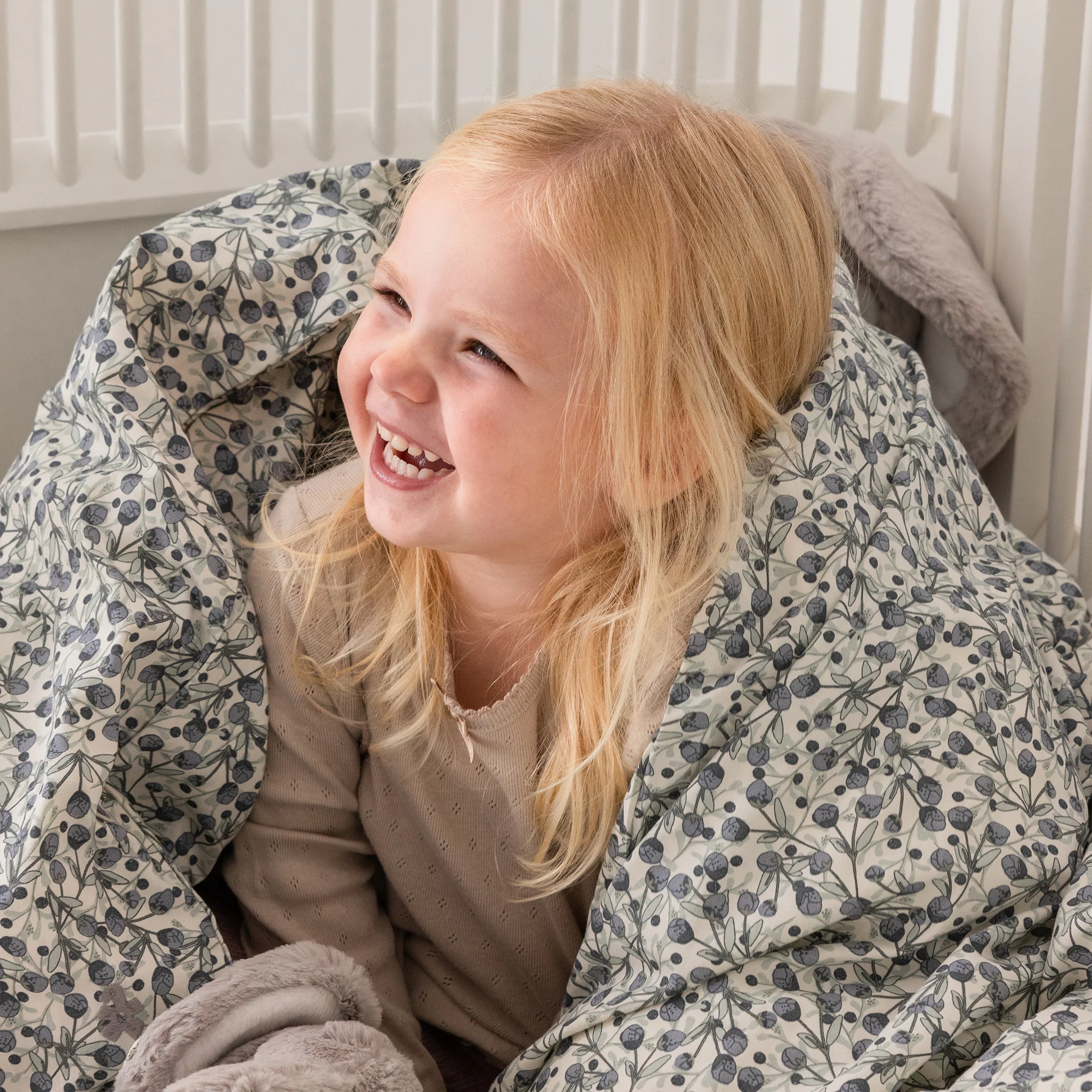 Percale Baby Sengetøj - Sebra Sleep - Blue olive - Image 3