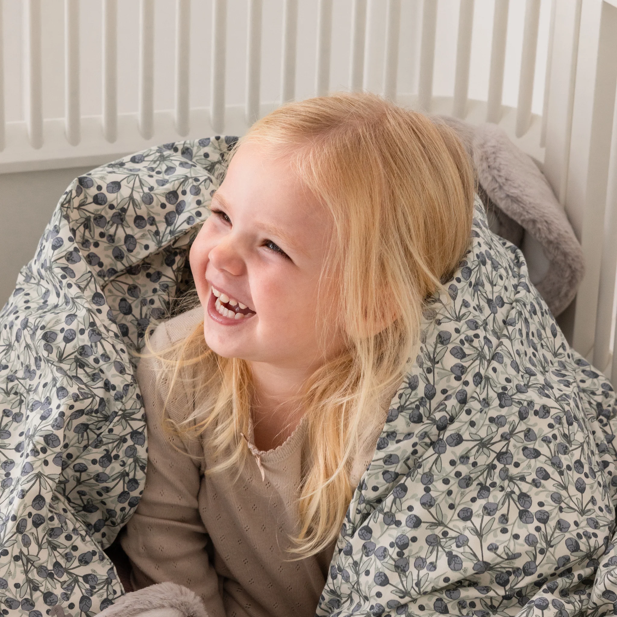 Percale Junior Sengetøj (DK mål) - Sebra Sleep - Blue olive - Image 6