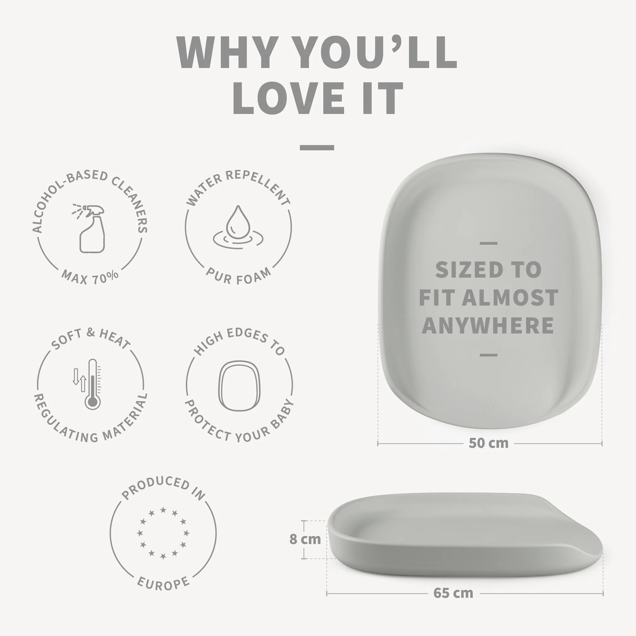 Sebra Puslepude - Sebra Care - Stone grey - Image 3