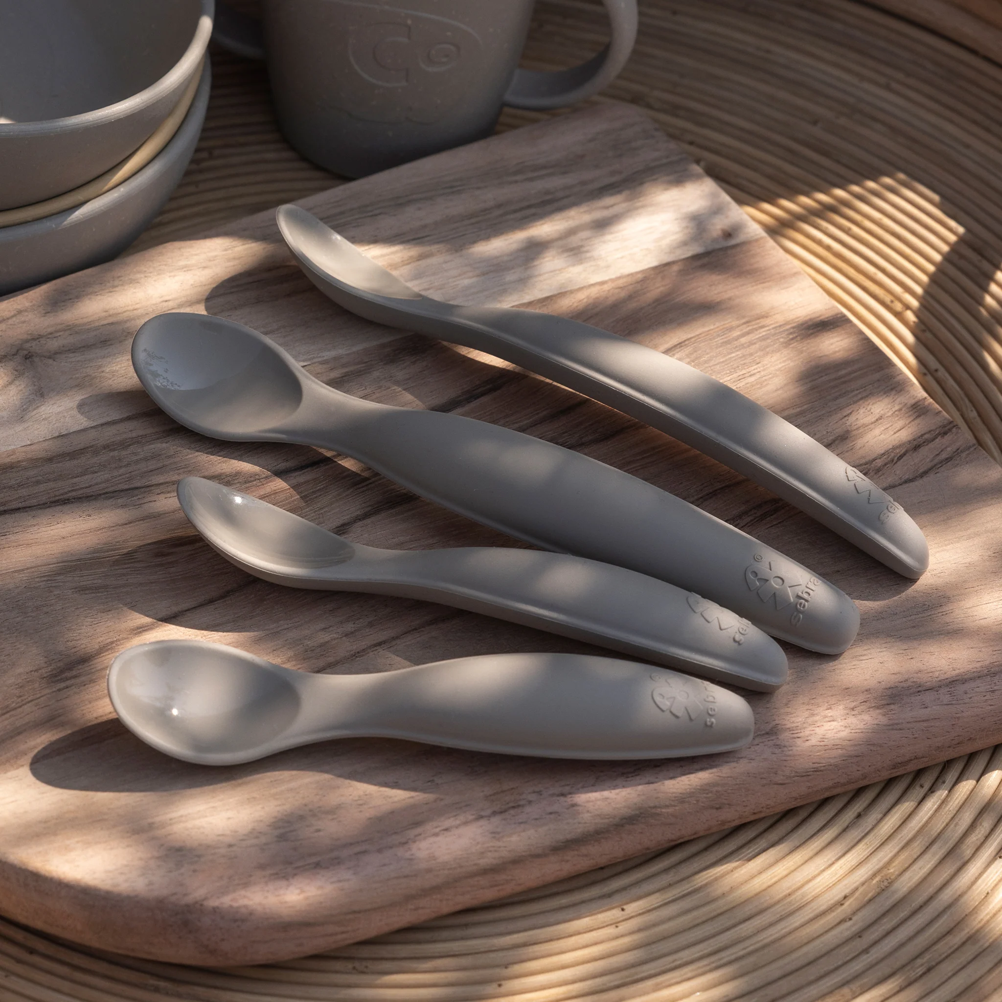 Silikone skesæt, kort - Sebra Eat - Jetty beige - Image 3